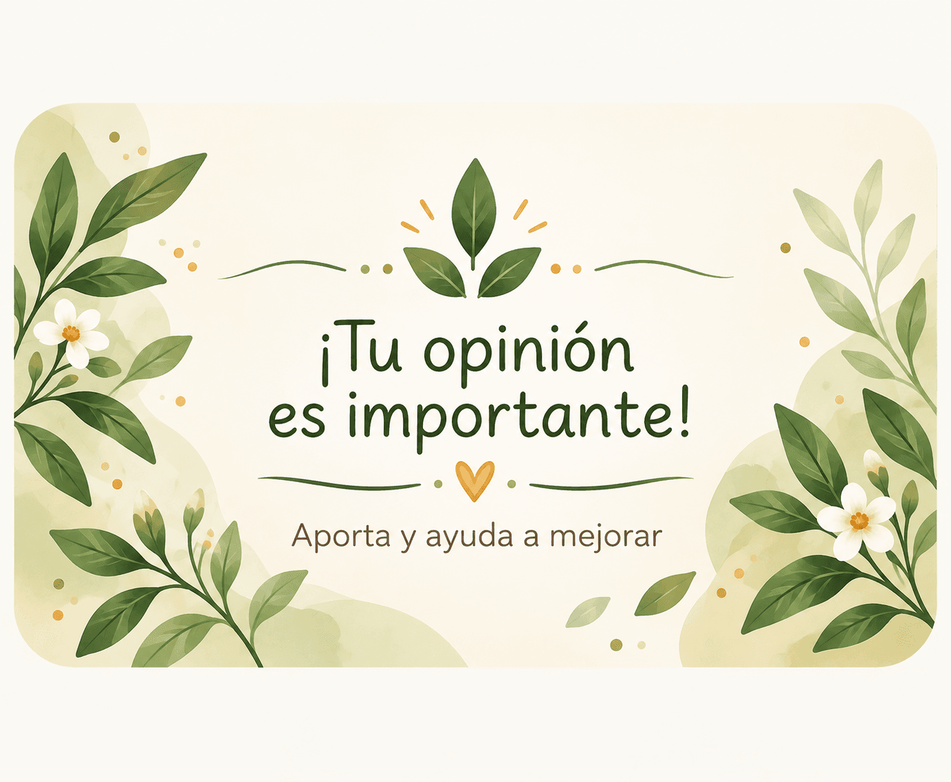Tu opinión es importante. Aporta y ayuda a mejorar.
